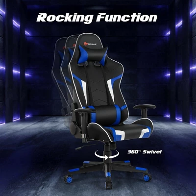 Costway Massage Gaming Chair Reclining Swivel Racing Office Chair W/Lumbar Support 3 Costway Massage Gaming Chair Reclining Swivel Racing Office Chair W/Lumbar Support - Image 3