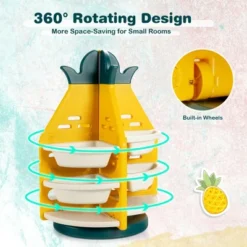 Costway Kids Toy Storage Organizer 360° Revolving Pineapple Shelf W/Plastic Bins -WorkHaven Sales Shop GUEST 12dee187 8916 4b44 8964 f1ac9086dc16