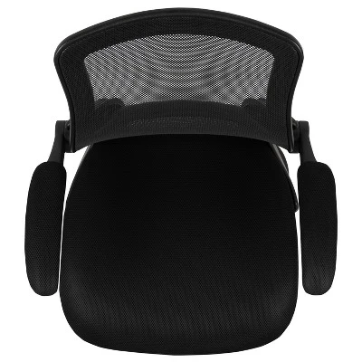 Flash Furniture Black Mesh Sled Base Side Reception Chair With Flip-Up Arms 8 Flash Furniture Black Mesh Sled Base Side Reception Chair With Flip-Up Arms - Image 8