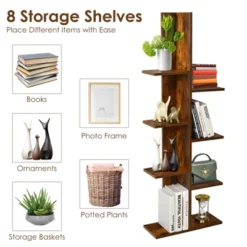 Tangkula Modern Multi-Layer Bookshelf Floor Standing Bookcase W/Anti-fall Device Storage Rack For Home Office Rustic -WorkHaven Sales Shop GUEST 131ae75d f3f6 439e b60f 40cbeaf892ee