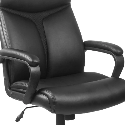 Flash Furniture Raya High Back Black LeatherSoft Executive Swivel Office Chair With Slight Mesh Accent And Arms 5 Flash Furniture Raya High Back Black LeatherSoft Executive Swivel Office Chair With Slight Mesh Accent And Arms - Image 5
