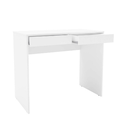 Tijuca 2 Drawer Compact Student Desk White - Polifurniture 1 Tijuca 2 Drawer Compact Student Desk White - Polifurniture
