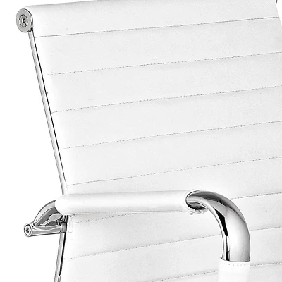 Studio 55D Modern Home Office Chair Swivel Tilt Low Back White Black Chrome Adjustable For Work Desk Home Office Computer 2 Studio 55D Modern Home Office Chair Swivel Tilt Low Back White Black Chrome Adjustable For Work Desk Home Office Computer - Image 2