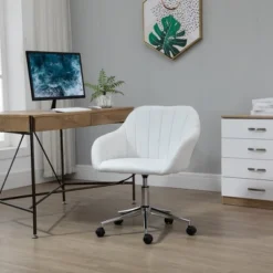 Vinsetto MidBack Home Office Chair Adjustable Height Computer Desk Chair With Padded Back And Armrests PU Leather Adjustable Height And 360 Swivel Wheels For Sturdy Bedroom -WorkHaven Sales Shop GUEST 14e2a4d7 8cf9 4c8c 811e c3c8ed62b1a7