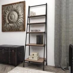 72" Metal And Wood 5 Shelf A Frame Book Stand Black - Olivia & May -WorkHaven Sales Shop GUEST 1519f89a 13aa 48a6 9e4f e20cfd748ffd