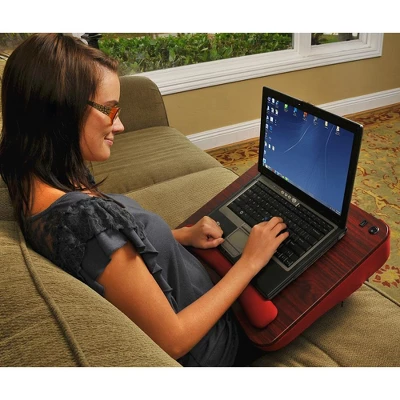 Sofia + Sam Memory Foam Lap Desk With USB Light - Burgundy 2 Sofia + Sam Memory Foam Lap Desk With USB Light - Burgundy - Image 2