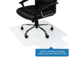 Mount-It! Clear Chair Mat For Carpet, Studded Office Chair Floor Protector