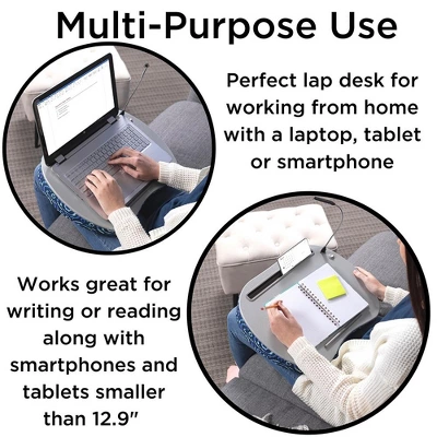 Sofia + Sam Lap Desk For Laptop And Writing With USB Light - Blue Sunbursts 2 Sofia + Sam Lap Desk For Laptop And Writing With USB Light - Blue Sunbursts - Image 2