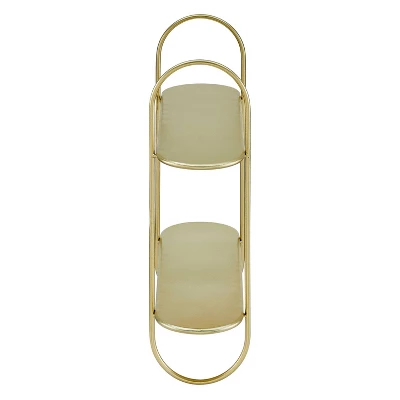 20" 2 Tier Warm Metal Hanging Bracket Wall Mounted Shelf Gold - Danya B. 9 20" 2 Tier Warm Metal Hanging Bracket Wall Mounted Shelf Gold - Danya B. - Image 9