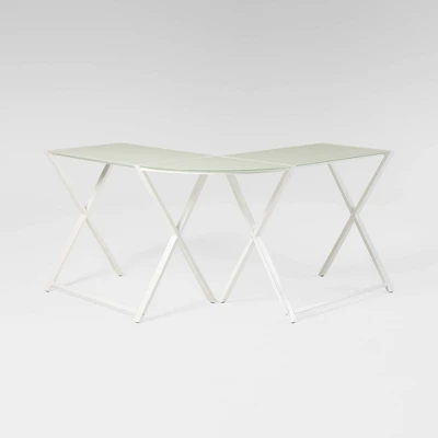 Modern Glass L Shaped Gaming Computer Desk White - Saracina Home 1 Modern Glass L Shaped Gaming Computer Desk White - Saracina Home