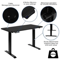 Emma And Oliver 48" Wide Black Electric Adjustable Standing Desk & Black Swivel Office Chair -WorkHaven Sales Shop GUEST 17d40d47 7ebd 4c5f 9067 e02fd11f2b05