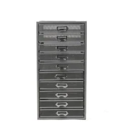 Mind Reader Mesh 10 Drawer Cabinet, Silver