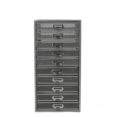Mind Reader Mesh 10 Drawer Cabinet, Silver 1 Mind Reader Mesh 10 Drawer Cabinet, Silver