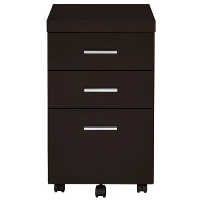 Skeena 3 Drawer Mobile Storage Cabinet Cappuccino - Coaster 3 Skeena 3 Drawer Mobile Storage Cabinet Cappuccino - Coaster - Image 3