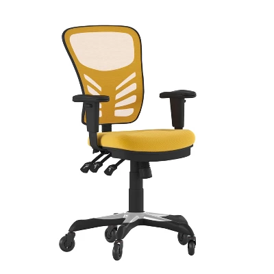 Flash Furniture Nicholas Mid-Back Multifunction Executive Swivel Ergonomic Office Chair With Adjustable Arms And Transparent Roller Wheels 10 Flash Furniture Nicholas Mid-Back Multifunction Executive Swivel Ergonomic Office Chair With Adjustable Arms And Transparent Roller Wheels - Image 10