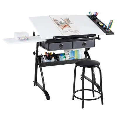 Core Drawing Table And Stool Set Charcoal Black/White - Studio Designs 17 Core Drawing Table And Stool Set Charcoal Black/White - Studio Designs - Image 17