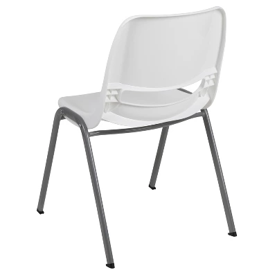 Emma And Oliver White Ergonomic Shell Student Stack Chair - Classroom Chair / Office Guest Chair 10 Emma And Oliver White Ergonomic Shell Student Stack Chair - Classroom Chair / Office Guest Chair - Image 10