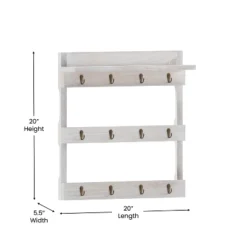 Emma And Oliver Wall Mounted Mug Rack With 12 Coffee Cup Hangers And Built-In Shelf For Coffee, Sugar & More -WorkHaven Sales Shop GUEST 19dcae87 bac1 425b ba64 312bef461ac9