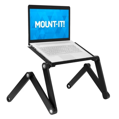 Mount-It! Adjustable Laptop Stand | Portable Standing Desk | Large Size Aluminum Bed Lap Tray Lightweight And Multi-Functional For Work, School & Home 1 Mount-It! Adjustable Laptop Stand | Portable Standing Desk | Large Size Aluminum Bed Lap Tray Lightweight And Multi-Functional For Work, School & Home