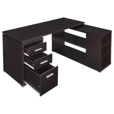 Yvette 3 Drawer L-Shape Desk - Coaster 2 Yvette 3 Drawer L-Shape Desk - Coaster - Image 2