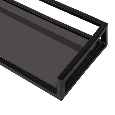 24" X 8" X 3" Blex Metal And Glass Wall Shelf - Kate & Laurel All Things Decor 3 24" X 8" X 3" Blex Metal And Glass Wall Shelf - Kate & Laurel All Things Decor - Image 3