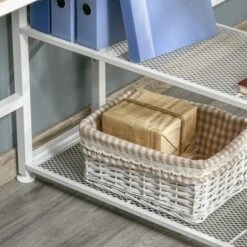 HOMCOM 83" Two Person Computer Desk With 2 Storage Shelves, Double Desk Workstation With Book Shelf, Long Desk Table For Home Office, Natural -WorkHaven Sales Shop GUEST 1bfcd0ba a41f 4d62 abdf a55fcd0d1401