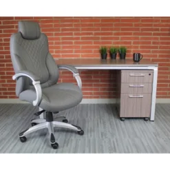 Executive Hinged Armchair Gray - Boss Office Products