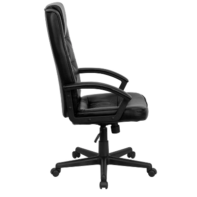 Emma And Oliver High Back Black LeatherSoft Soft Ripple Executive Swivel Office Chair - Arms 3 Emma And Oliver High Back Black LeatherSoft Soft Ripple Executive Swivel Office Chair - Arms - Image 3