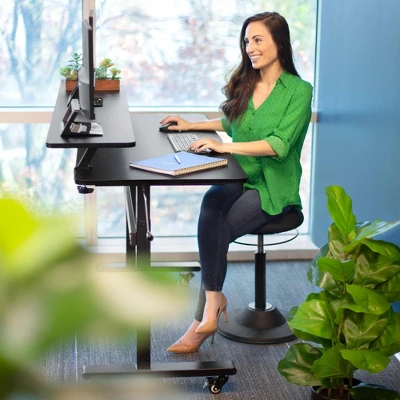 Tranzendesk Standing Desk – 55" Manual Height Adjustable Workstation – Maple – Stand Steady 7 Tranzendesk Standing Desk – 55" Manual Height Adjustable Workstation – Maple – Stand Steady - Image 7