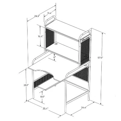 ICarus Mesh Gaming Desk With Wood Desktop - X Rocker 12 ICarus Mesh Gaming Desk With Wood Desktop - X Rocker - Image 12