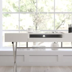 Merrick Lane Computer Desk Contemporary Granite White Writing Desk With Metal Crisscross Frame, Keyboard Tray And 2 Box Drawers 14 Merrick Lane Computer Desk Contemporary Granite White Writing Desk With Metal Crisscross Frame, Keyboard Tray And 2 Box Drawers -WorkHaven Sales Shop GUEST 1ce3d5ab 8f55 45c5 bd5e b98a8340b770