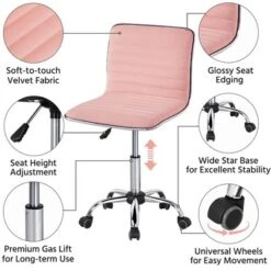 Yaheetech Velvet Low Back Armless Desk Chair Office Chair With Wheels -WorkHaven Sales Shop GUEST 1d525fb1 35e7 4380 8bec bb2a2d4d26ec