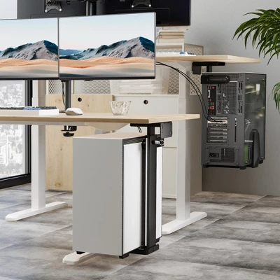 Mount-It! Heavy Duty Under Desk Computer Wall Mount | Height Adjustable CPU Holder With Sliding Tracks | 44 Lbs. Weight Capacity | Black 1 Mount-It! Heavy Duty Under Desk Computer Wall Mount | Height Adjustable CPU Holder With Sliding Tracks | 44 Lbs. Weight Capacity | Black