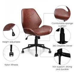 Office Home Leisure Chair Mid-Back Upholstered Swivel Height Adjustable Rolling -WorkHaven Sales Shop GUEST 1d67a0b3 5017 4ce8 a51b 76ddf25e6e9e