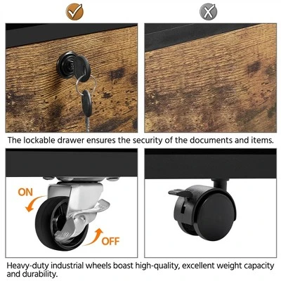 Yaheetech Vintage File Cabinet With 2 Drawers And Storage Shelves For Home, Office 5 Yaheetech Vintage File Cabinet With 2 Drawers And Storage Shelves For Home, Office - Image 5