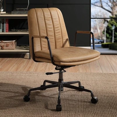 Simple Relax Top Grain Leather Upholstered Office Chair In Rum 1 Simple Relax Top Grain Leather Upholstered Office Chair In Rum