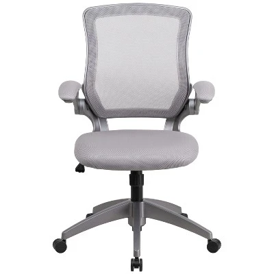 Flash Furniture Mid-Back Mesh Swivel Ergonomic Task Office Chair With Gray Frame And Flip-Up Arms 8 Flash Furniture Mid-Back Mesh Swivel Ergonomic Task Office Chair With Gray Frame And Flip-Up Arms - Image 8