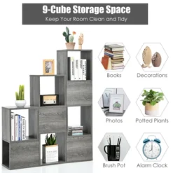 Costway Bookshelf Free Combination Bookcase Storage Organizer Display Shelf Gray 12 Costway Bookshelf Free Combination Bookcase Storage Organizer Display Shelf Gray -WorkHaven Sales Shop GUEST 2026526f adcb 4893 89f0 5e42b4172494