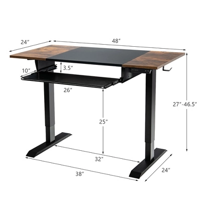 Costway 48'' Electric Sit To Stand Desk Adjustable Workstation W/ Keyboard Tray 3 Costway 48'' Electric Sit To Stand Desk Adjustable Workstation W/ Keyboard Tray - Image 3