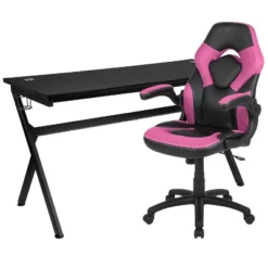 Flash Furniture Gaming Desk And Racing Chair Set With Cup Holder, Headphone Hook And Removable Mouse Pad Top - 2 Wire Management Holes 26 Flash Furniture Gaming Desk And Racing Chair Set With Cup Holder, Headphone Hook And Removable Mouse Pad Top - 2 Wire Management Holes -WorkHaven Sales Shop GUEST 21061721 8ea3 4916 9136 566bd85fb96d