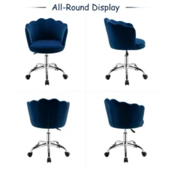 Costway Velvet Petal Shell Office Chair Adjustable Swivel Accent Vanity Armchair YellowBlueGreyPink -WorkHaven Sales Shop GUEST 211a5149 8b4b 4ec2 a853 055e85ad18cf