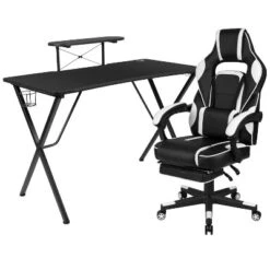Flash Furniture Gaming Desk With Cup Holder/Headphone Hook/Monitor Stand & Reclining Back/Arms Gaming Chair With Footrest 23 Flash Furniture Gaming Desk With Cup Holder/Headphone Hook/Monitor Stand & Reclining Back/Arms Gaming Chair With Footrest -WorkHaven Sales Shop GUEST 21490de1 edb7 4913 98c3 8dd95877e29f
