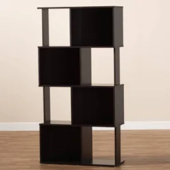 61.42" Riva Geometric Wood Bookshelf Dark Brown - Baxton Studio 8 61.42" Riva Geometric Wood Bookshelf Dark Brown - Baxton Studio -WorkHaven Sales Shop GUEST 214bc967 69ee 4360 bd76 0a5f5597dc21