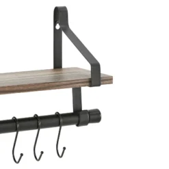 6 Hook Amelia Wall Shelf With Hanging Rod Black/Rustic - Danya B. 9 6 Hook Amelia Wall Shelf With Hanging Rod Black/Rustic - Danya B. -WorkHaven Sales Shop GUEST 219abca7 387c 4cc1 8f83 3e23b6929c78