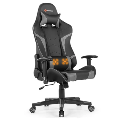 Costway Massage Gaming Chair Reclining Swivel Racing Office Chair W/Lumbar Support 11 Costway Massage Gaming Chair Reclining Swivel Racing Office Chair W/Lumbar Support - Image 11
