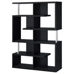 Hoover 5 Shelf Zig Zag Bookcase With Chrome Details - Coaster -WorkHaven Sales Shop GUEST 22dfcca9 dea0 408d bc28 8be6581032da