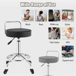 Costway Pneumatic Work Stool Rolling Swivel Task Chair Spa Office Salon W/Cushioned Seat -WorkHaven Sales Shop GUEST 234902ef 0b96 434f 8ecf 21be8cc31dfb