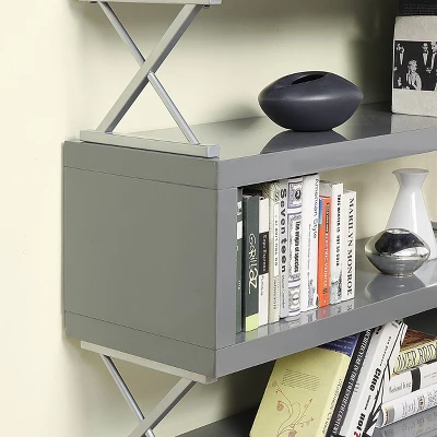 41.38" Duvall 4-Tier Open Bookcase Gray - MiBasics 2 41.38" Duvall 4-Tier Open Bookcase Gray - MiBasics - Image 2