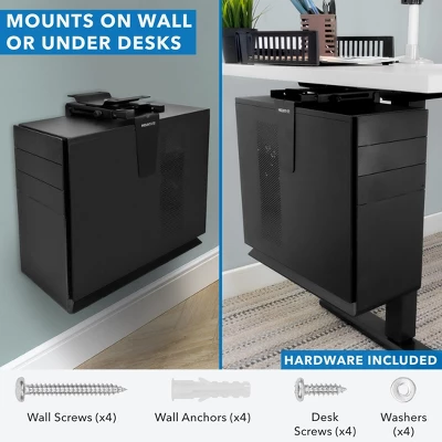 Mount-It! CPU Under Desk Mount Bracket | Computer Tower Wall And Under Counter Holder | 360 Degree Swivel Adjustable Height And Width Wall-Mountable 2 Mount-It! CPU Under Desk Mount Bracket | Computer Tower Wall And Under Counter Holder | 360 Degree Swivel Adjustable Height And Width Wall-Mountable - Image 2