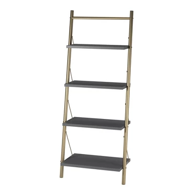 64.13" Nova 4 Shelf Ladder Bookcase Gray - CosmoLiving By Cosmopolitan 4 64.13" Nova 4 Shelf Ladder Bookcase Gray - CosmoLiving By Cosmopolitan - Image 4